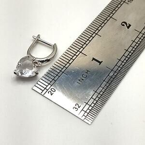925 Sterling Silver Earrings White Hearts CZ Diamond Valentine Birthday Gift NEW